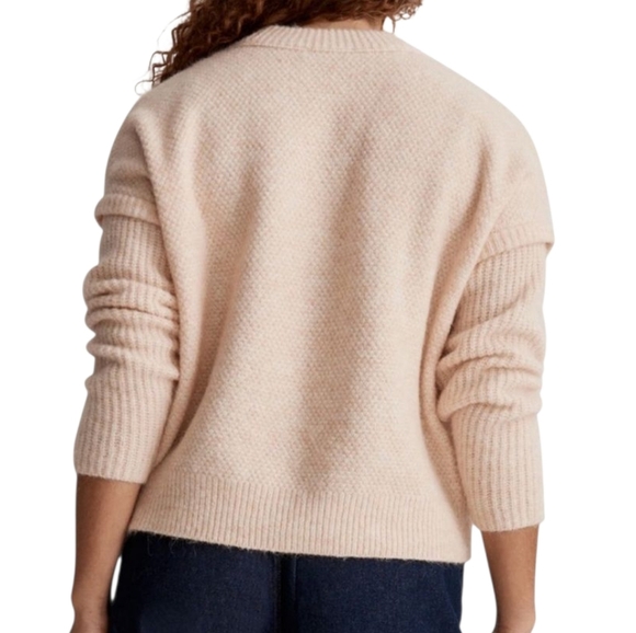 Madewell Havener Crewneck Cable Knit Oversized Boxy  Sweater Cream Wool Alpaca S - Picture 8 of 15